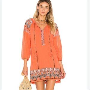 Embroidered Orange Dress